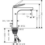 EH-WT-MI 160 AXOR CITTERIO m ZAG HGri Rautenschliff bru bl chrome