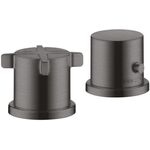 2-Loch Wannenrandarmatur AXOR CITTERIO E DN 15 m Thermostat brushed black chrome
