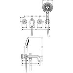 3-Loch-Wannenarmatur AXOR CITTERIO DN 15 UP m Ros. m Hebelgr. pol. bl chr