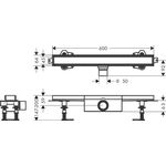 HG Duschrinne RainDrain Compact Komplettset 600mm