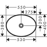 HG Aufsatzwaschtisch Xuniva D o Hahnloch ohne Überlauf 550x400mm weiß