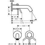 HG Einhebel-Waschtischmischer Tecturis S UP f Wd-mon Ausladung 165mm mattweiß