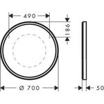 HG Spiegel Xarita S IR-Sensor, mattweiß 700x700x50mm, 48 W