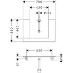 HG Konsole Xelu Q 780x550mm m Auschnitt mittig eiche natur