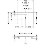 HG Konsole Xelu Q 780x550mm m Auss mittig eiche natur