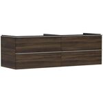 HG Waschtischunterschrank Xelu Q 1560x485x550mm NB dunkel Griff chrom