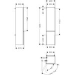 HG Hochschrank Xelu Q 1650x400x350mm diamantengr ma Gri ma-sw