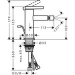 Einhebel-Bidetmischer AXOR ONE m ZAG 1 1/4Zoll mattweiß