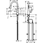 Einhebel-Küchenmischer Metris M51 ComfortZone 200, Eco, 2 jet, sBox chrom