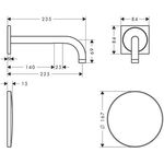 Elektronik-Waschtischmischer AXOR UNO2 UPWdmt Netz 230 V m Ala 225mm mattweiß