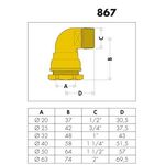 Caleffi Winkelverschraubung 867 Messing 63x2Zoll AG