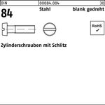 Zylinderschraube DIN 84/ISO 1207 Schlitz M1,2x 6 Stahl blank gedreht 100 Stück - VPE: 100