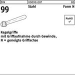 Kegelgriff DIN 99 N 125 M16 Stahl geneigte Griffachse 1 Stück