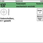 Federscheibe DIN 137 B 20 Federstahl mech.verz. 100 Stück - VPE: 100