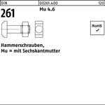 Hammerschraube DIN 261 Sechskantmutter M24x 90 Mu 4.6 1 Stück