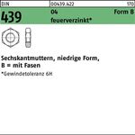 Sechskantmutter DIN 439/ISO 4035 FormB BM 27 Automatenstahl feuerverz. 25St. - VPE: 25