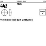 Verschlußdeckel DIN 443 z.Eindrücken 16 Stahl 100 Stück - VPE: 100