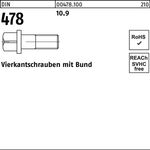 Vierkantschraube DIN 478 Bund M10x 30 10.9 50 Stück - VPE: 50