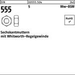 Sechskantmutter DIN 555 Whitworthgewinde WW 1 1/8 5 25 Stück - VPE: 25