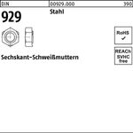 Sechskantanschweißmutter DIN 929 M10 Stahl 100 Stück - VPE: 100