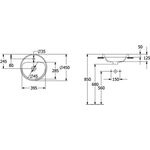 V&B Einbauwaschtisch ARCHITECTURA d= 450mm, ohne ÜL, rund we C+
