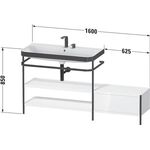 Duravit Waschtischset HAPPY D.2 PLUS 1600x490mm ein Hahnloch weiß hochglanz