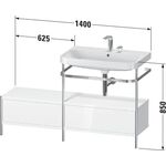 Duravit Waschtischset HAPPY D.2 PLUS 1400x490mm ein Hahnloch weiß hochglanz