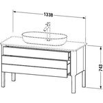 Duravit Waschtischunterbau LUV 1338x570mm 1 Az 1 Schubk we sdm ES Ah Mi