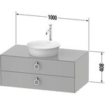 Duravit Waschtischunterbau WHITE TULIP 1000x550mm 2 Schubk we hgl ES Ei mitte