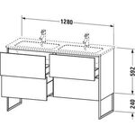 Duravit Waschtischunterbau XSQUARE 1280x831x478mm 4 Au we ma ES Ah rechts