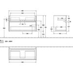 V&B Waschtischunterschrank COLLARO 954x546x444mm m LED-B. Glossy Grey