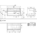 V&B Waschtischunterschrank COLLARO 100x54,8x50cm WT re m LED-B. Soft Grey