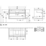 V&B Waschtischunterschrank COLLARO 100x54,8x50cm WT mttg m LED-B. glos. gr