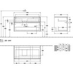 V&B Waschtischunterschrank COLLARO 100x54,8x50cm WT li m LED-B. glos. White
