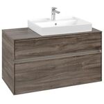 V&B Waschtischunterschrank COLLARO 100x54,8x50cm WT re m LED-B. Stone Oak