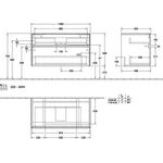 V&B Waschtischunterschrank COLLARO 100x54,8x50cm WT mtg m LED-B. Truffle gr
