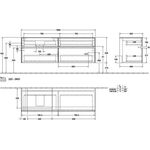 V&B Waschtischunterschrank COLLARO 160x54,8x50cm WT li m LED-B. Arizona Oak