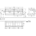 V&B Waschtischunterschrank COLLARO 160x54,8x50cm m LED-B. Nordic Oak