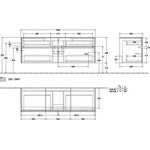 V&B Waschtischunterschrank COLLARO 160x54,8x50cm WT mttg m LED-B. w Wood