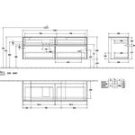 V&B Waschtischunterschrank COLLARO 160x54,8x50cm WT li m LED-B. Kansas Oak