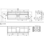 V&B Waschtischunterschrank COLLARO 1600x548x500mm m LED-B. White Matt