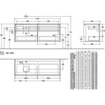 V&B Waschtischunterschrank COLLARO 140x54,8x50cm WT li m LED-B. Arizona Oak
