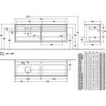 V&B Waschtischunterschrank COLLARO 160x54,8x50cm WT li m LED-B. bl ma lacq.