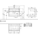 V&B Waschtischunterschrank COLLARO 800x548x500mm WT mttg m LED-B. glos. gr