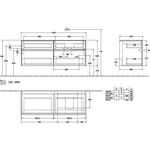 V&B Waschtischunterschrank COLLARO 140x54,8x50cm WT re Glossy Grey