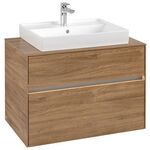 V&B Waschtischunterschrank COLLARO 800x548x500mm WT mttg m LED-B. Ka Oak