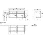 V&B Waschtischunterschrank COLLARO 120x54,8x50cm WT li m LED-B. White Wood