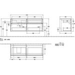 V&B Waschtischunterschrank COLLARO 140x54,8x50cm WT li m LED-B. Glossy Grey