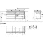 V&B Waschtischunterschrank COLLARO 140x54,8x50cm WT re Truffle Grey