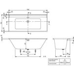 V&B Badewanne COLLARO DUO rechteckig 1700x750mm stone white